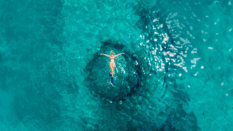 Lady snorkeling