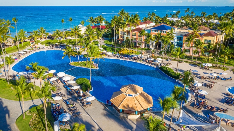 Ocean Blue Sand Pool Aerial