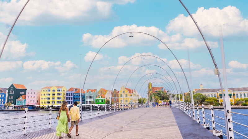 Curacao Couple on a Board walk