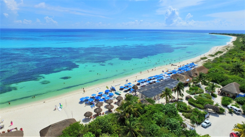 Aerial Beach Cozumel