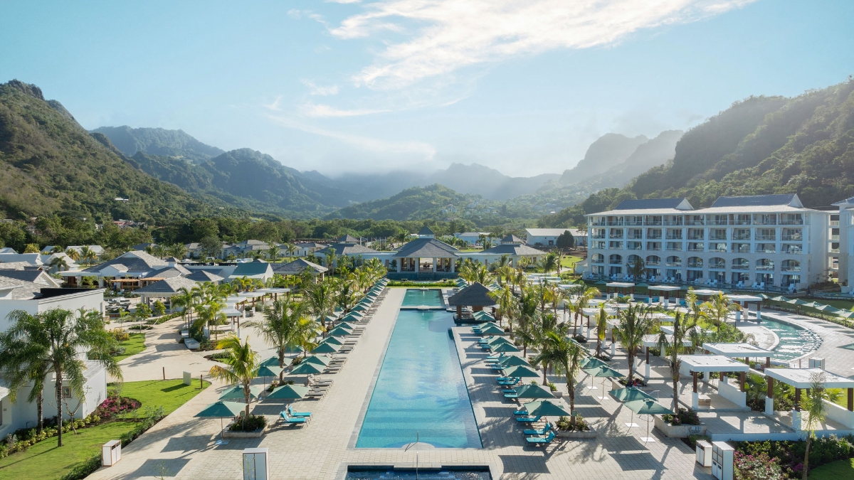 Aerial Pool and Lobby