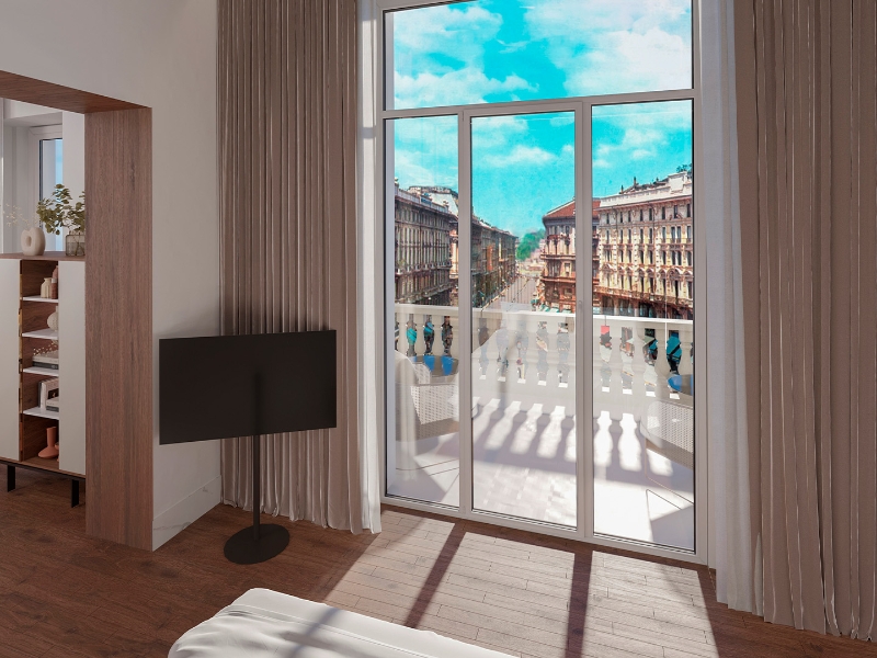 Presidential Suite Living balcony rendering