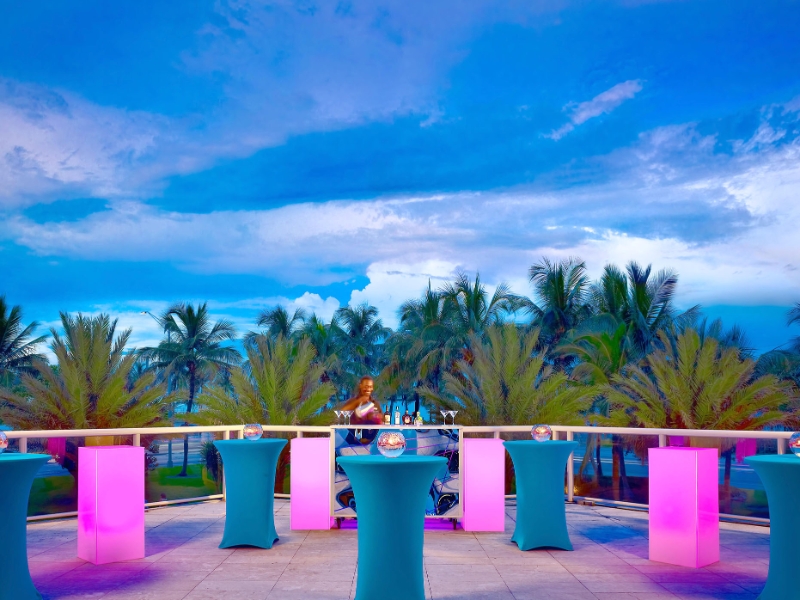 Meetings Breeze Terrace Cocktail Set Up