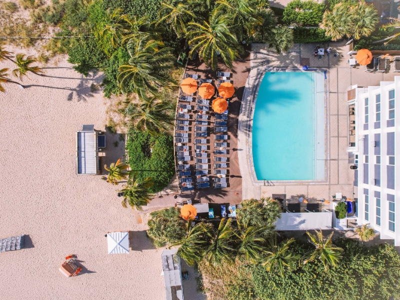 Aerial of Infinity Pool Deck