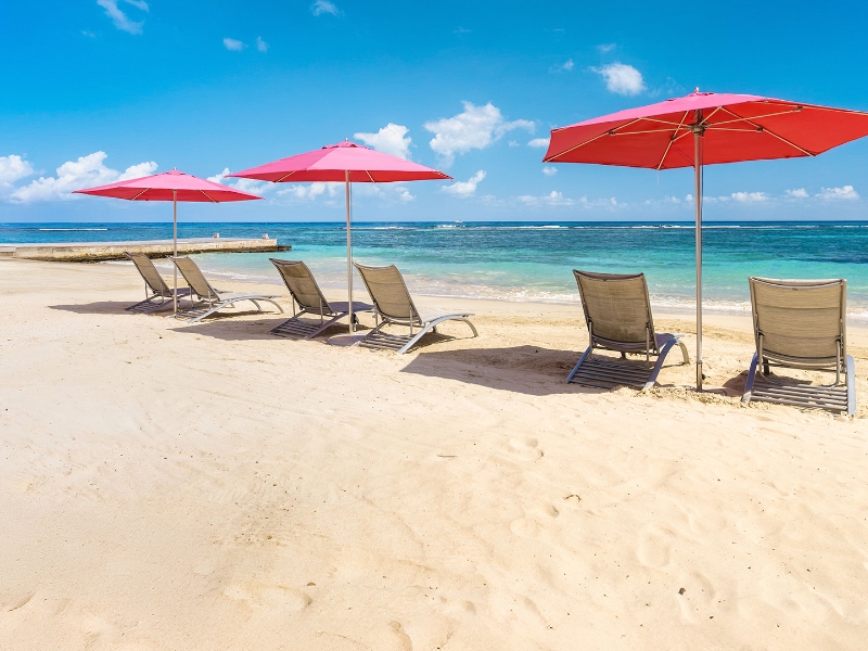 Beach Pink Umbrellas