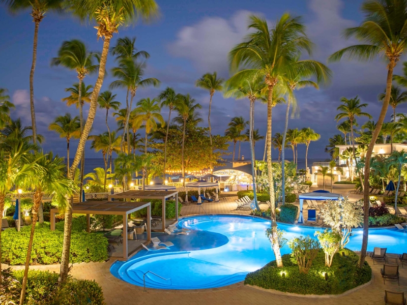 Pool View at Night