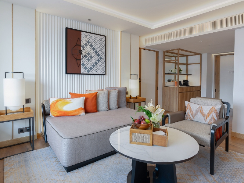 The Level Suite King Living area