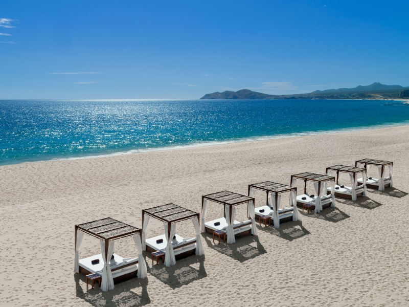 Beach with bali beds