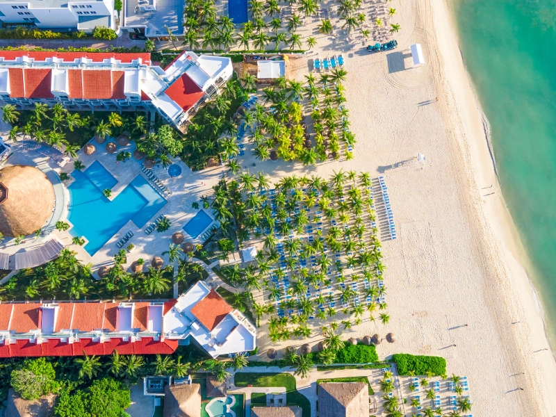 Viva Azteca Beach Pool Aerial