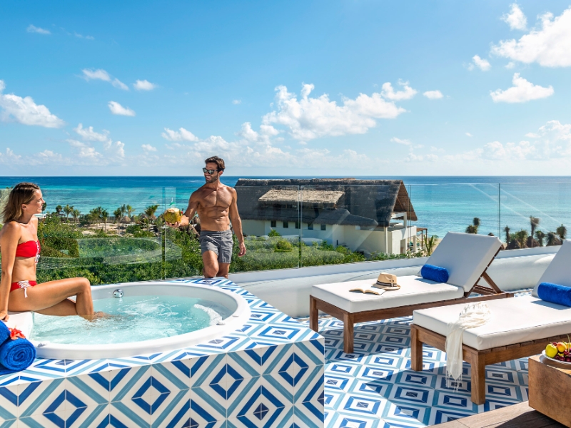 Couple on a Roof Top at Ocean Riviera Paradise