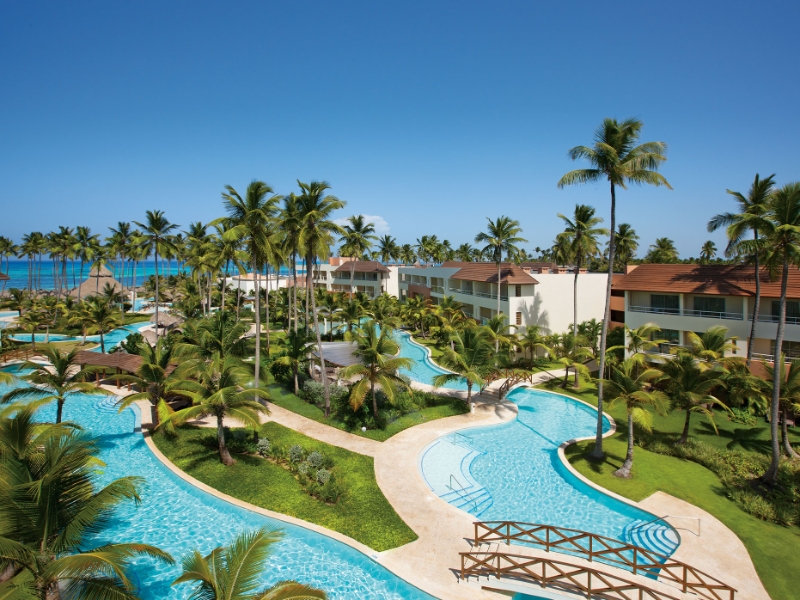 Aerial view of pools