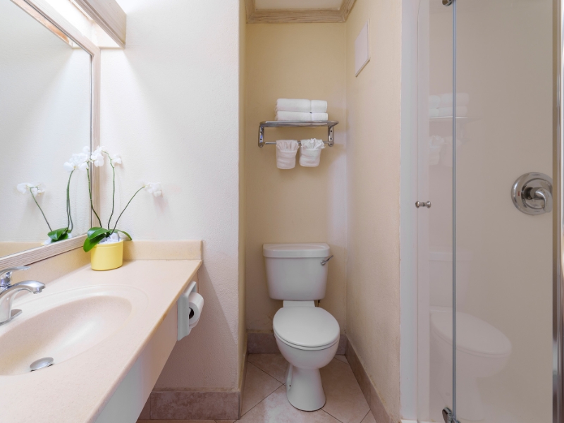 Garden pool view bathroom