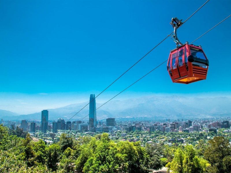 Cable car in San Cristobal Hill