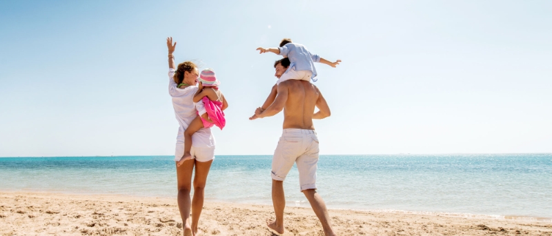 family on the beach